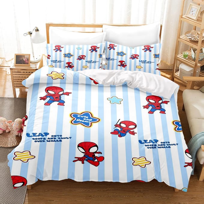 Spider-Man Gwen 3-delig 1 Dekbedovertrek Eén Delig Beddengoed Set Comforte Luxe Verfijnd Verjaardagscadeau 100% Polyester Huisdecoratie EU Single(135*200cm)3pcs white