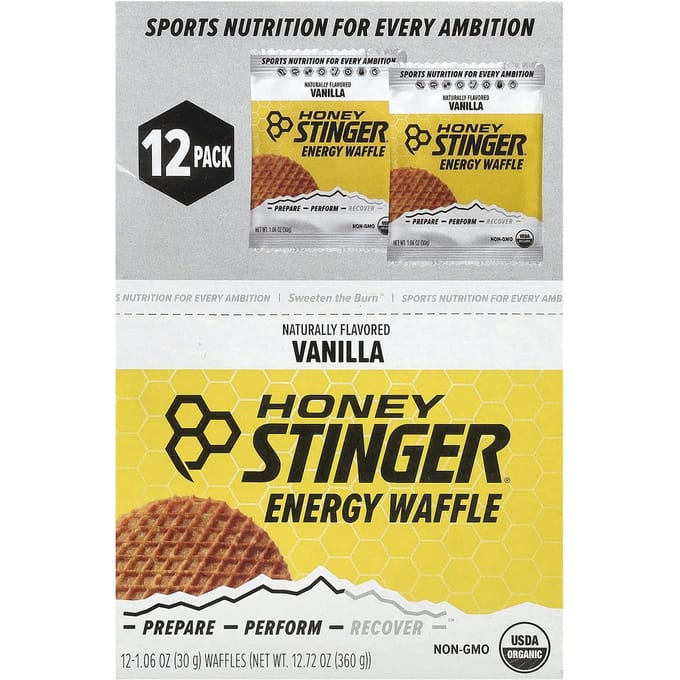 Honey Stinger, gaufres énergétiques, vanille, 12 paquets, 30 g (1,06 oz) chaque