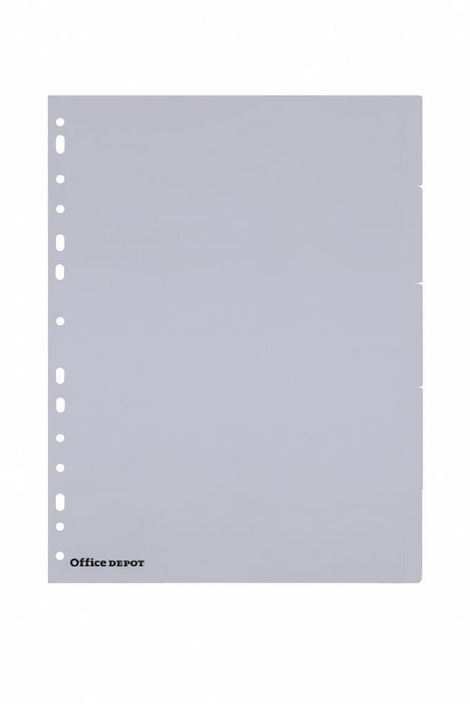 Office Depot - Tabbladen A4 - 5 tabs - Grijs - 23-gaats - Polypropyleen