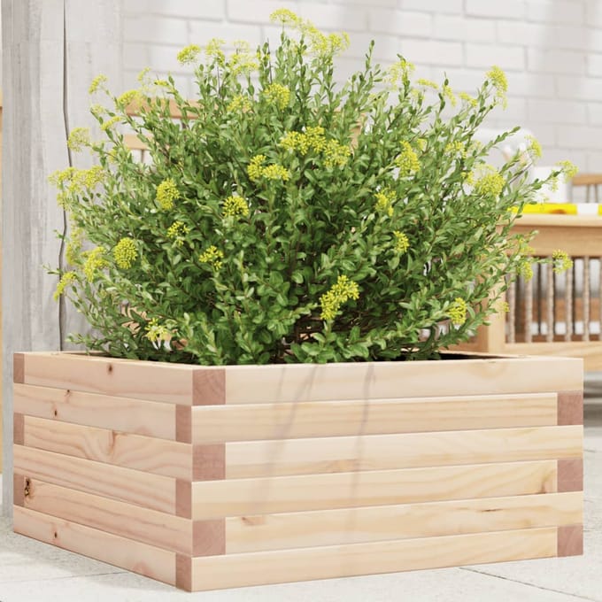 vidaXL - Plantenbak - 50x50x23 - cm - massief - grenenhout