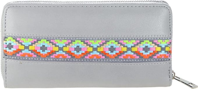 Damesdingetjes - Portemonnee - Aztec print - Summervibe - Grijs, multi - Genoeg ruimte voor smartphone