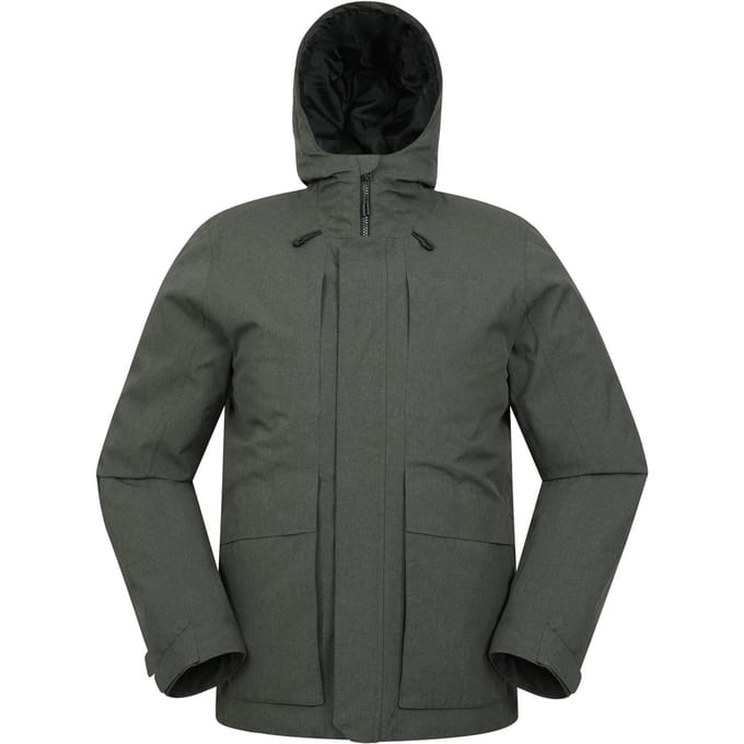 Mountain Warehouse Waterdichte gewatteerde heren Tempest Jacket (Kaki Groen)