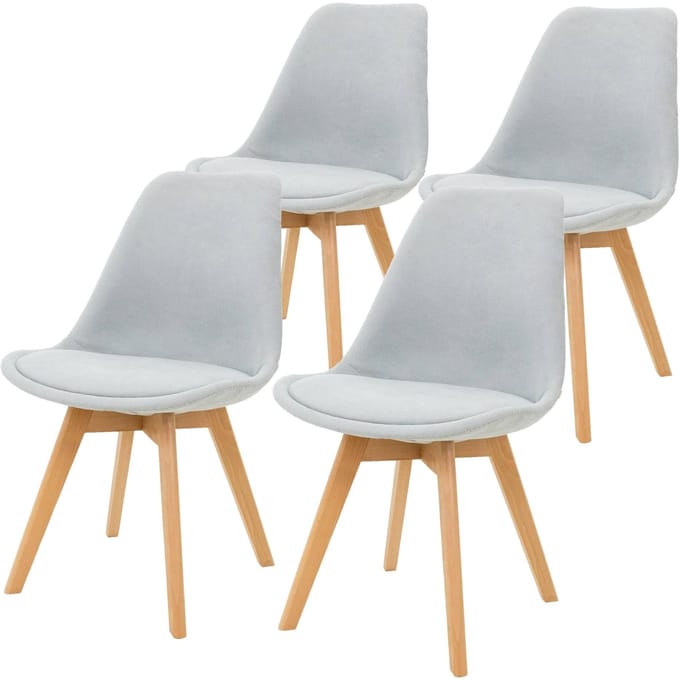 Set van 4 eetkamerstoelen Alison linnen | ML-Design