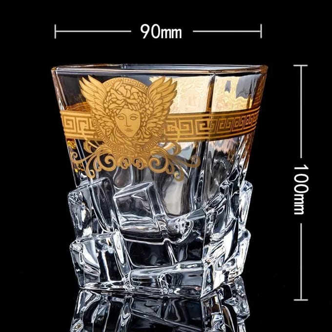 Creatief Kristal Whiskyglas Goudkleurige kopglas Multifunctioneel waterglas M