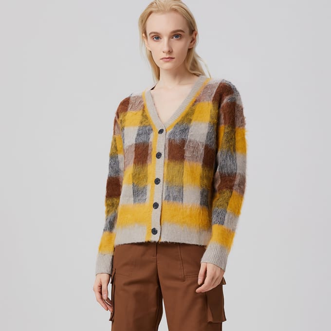 Vest met ruitpatroon