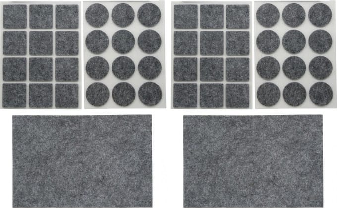 Benson Meubelvilt - 50x stuks - grijs - vilt - 3 formaten - anti kras vilt