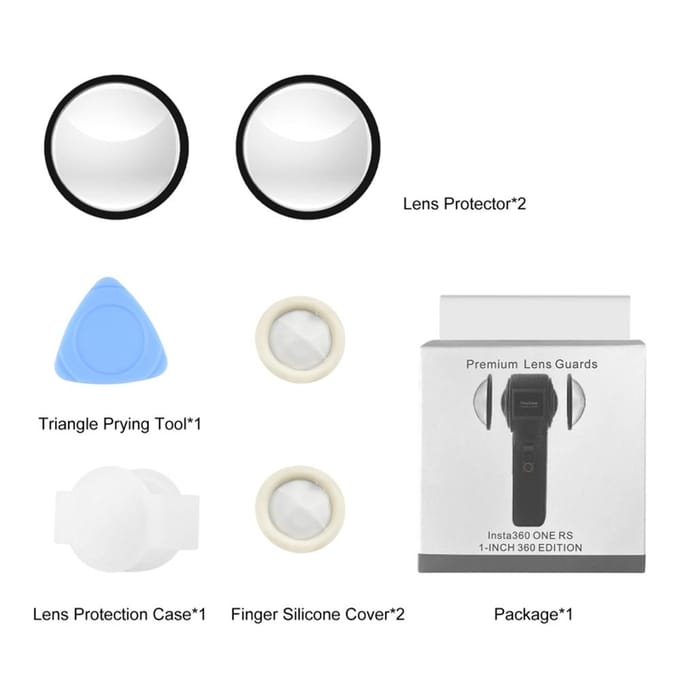 2 stuks panoramische cameralensbeschermers lensbeschermhoes lensbeschermer compatibel met Insta360 ONE transparant