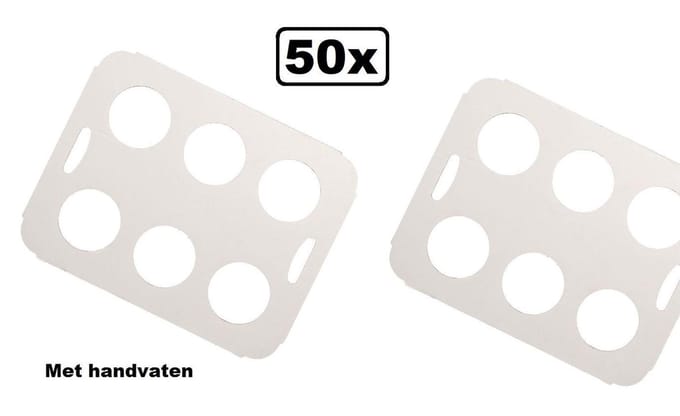 Themaparty Drank Draagtray voor 6 glazen - Karton - 50 stuks