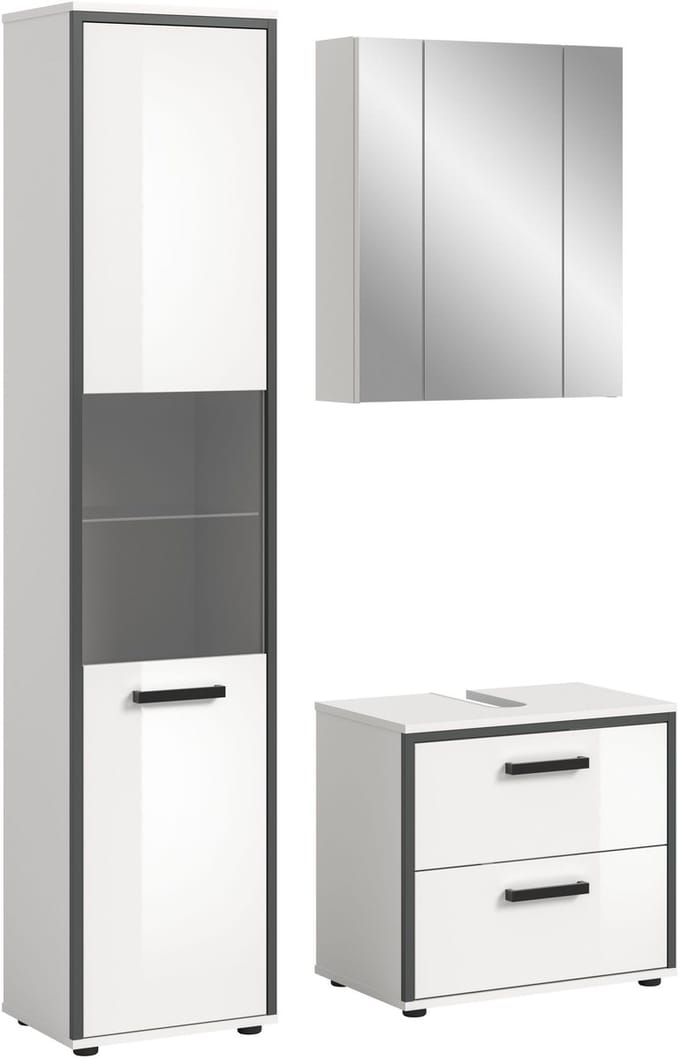 Kojak badkamer 115cm wit, hoogglans wit.