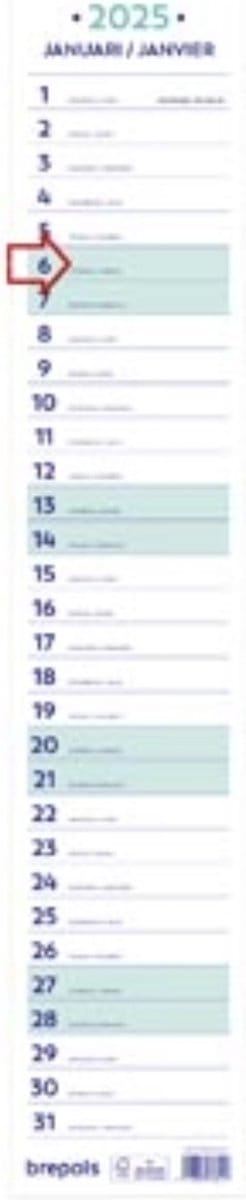 Brepols maand lintkalender, 2025
