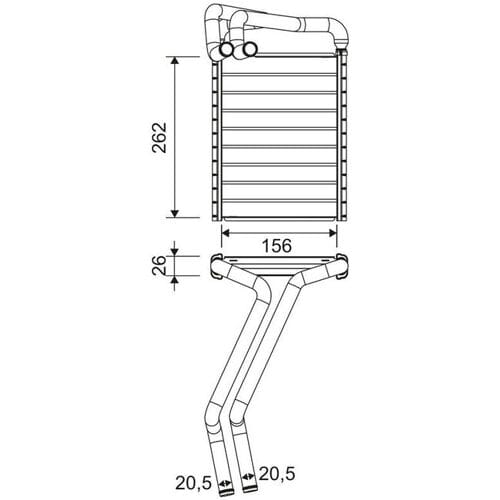 Warmtewisselaar, interieur verwarming VALEO 811655
