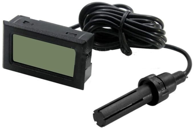Digitale Vochtigheidsmeter - Temperatuur Sensor - Omgeving Monitoren - Externe Meetsonde - LCD Achtergrond - Wit