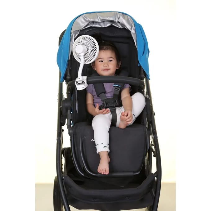 Dreambaby Buggy Wandelwagen Ventilator Wit - Kinderwagen Ventilator met Clip - Flexibele Mini Ventilator voor Buggy, Kinderwagen en Box
