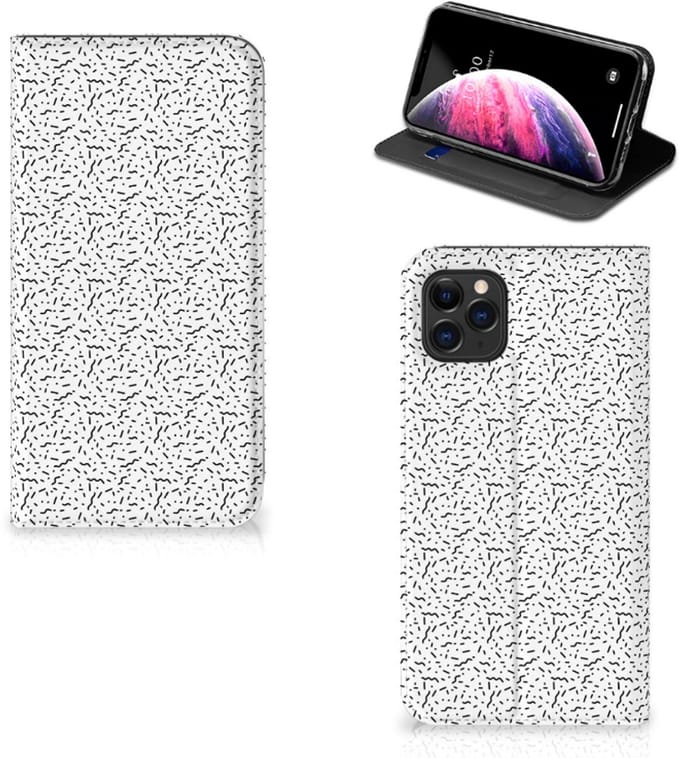 Apple iPhone 11 Pro Max Hoesje met Magneet Stripes Dots