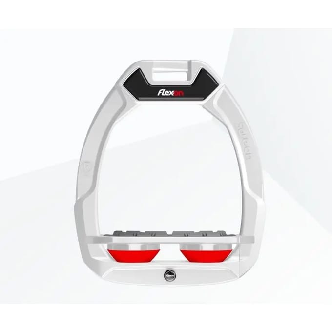 Veiligheidstrappers voor paardrijden Plat Grip Wit/Grijs/Rood Flex-On Safe-On