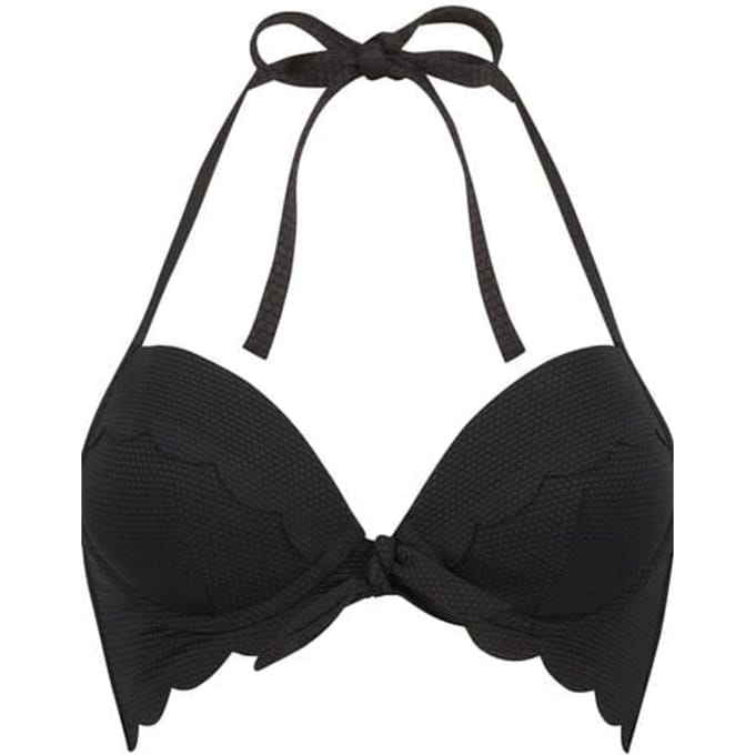 Hunkemöller Voorgevormde push-up beugel bikinitop Scallop Cup A - E Zwart