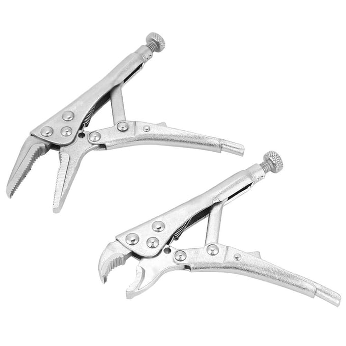 Ensemble de 2 pinces étau à mâchoires droites avec verrouillage, pinces de serrage, outils à main white