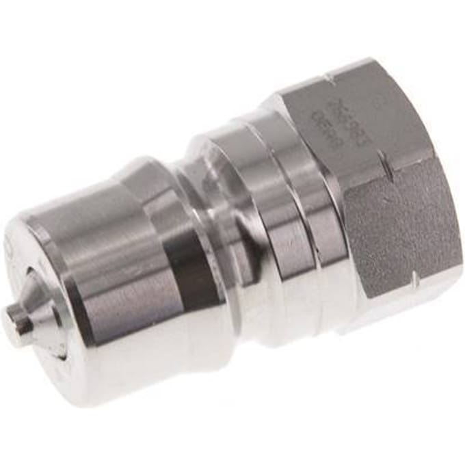RVS DN 12.5 Hydraulische Koppeling Insteeknippel 1/2 inch NPT binnendraad ISO 7241-1 B D 23.5mm