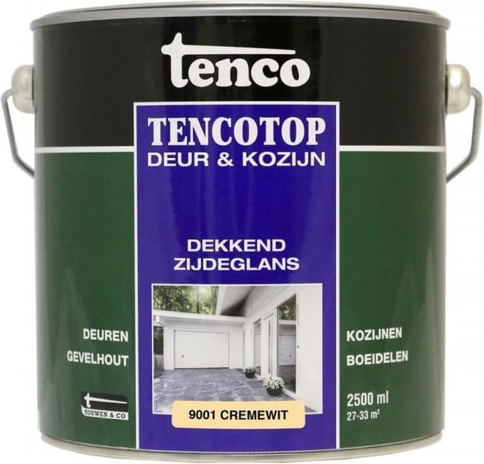 Tenco tencotop deur & kozijn dekkend zijdeglans crèmewit - 2,5 liter