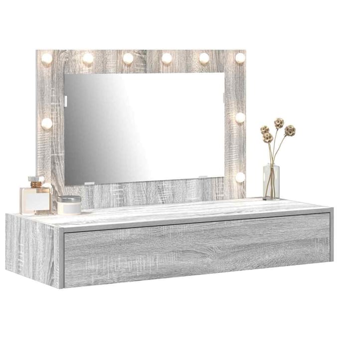 vidaXL - Kaptafel - Grijs - 100 - x - 40 - x - 70 - cm - Bewerkt - hout