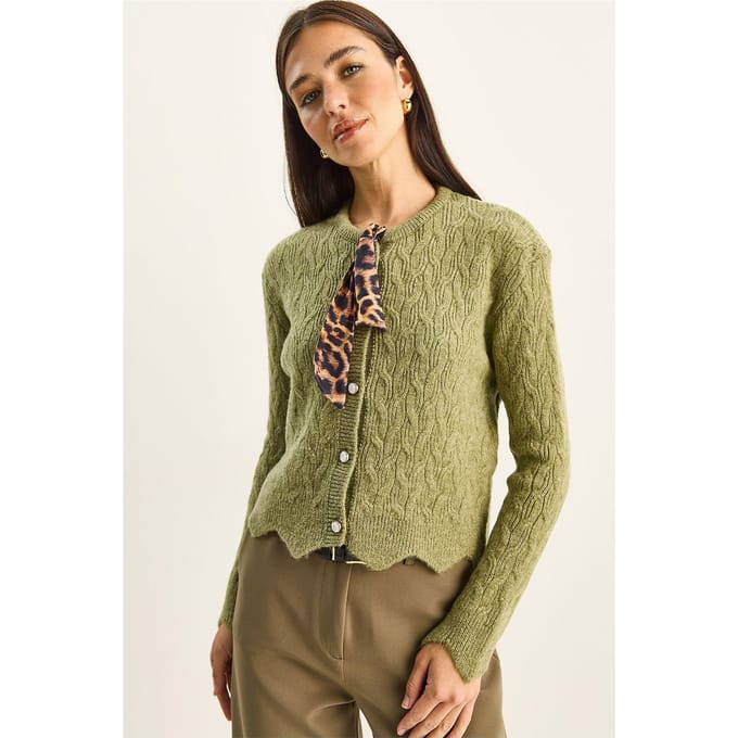 Gestructureerde Breikatoen Cardigan