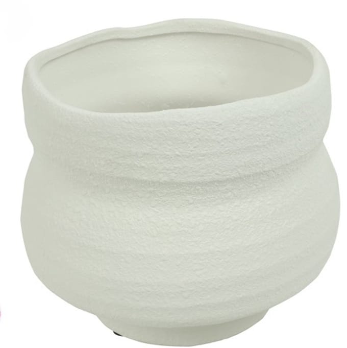 Countryfield Bloempot Poppy aardewerk L26B26H21,5CM wit