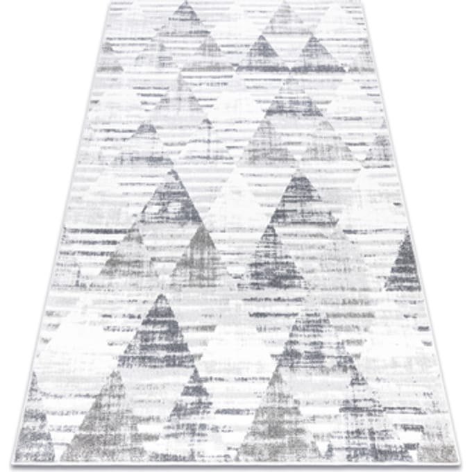 Kleden Rugsx Tapijt POLI 8408A Geometrisch wit / grijs 80x150 cm
