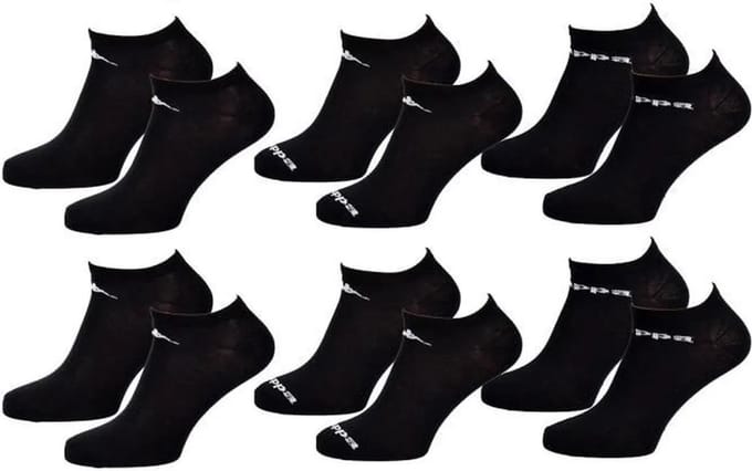 Kappa sneakersokken 6 paar zwart maat 39/42