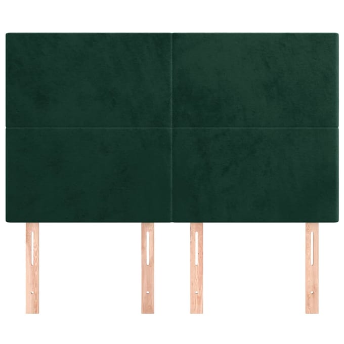 vidaXL - Hoofdbord - donkergroen - 144x5x118/128 - cm - fluweel