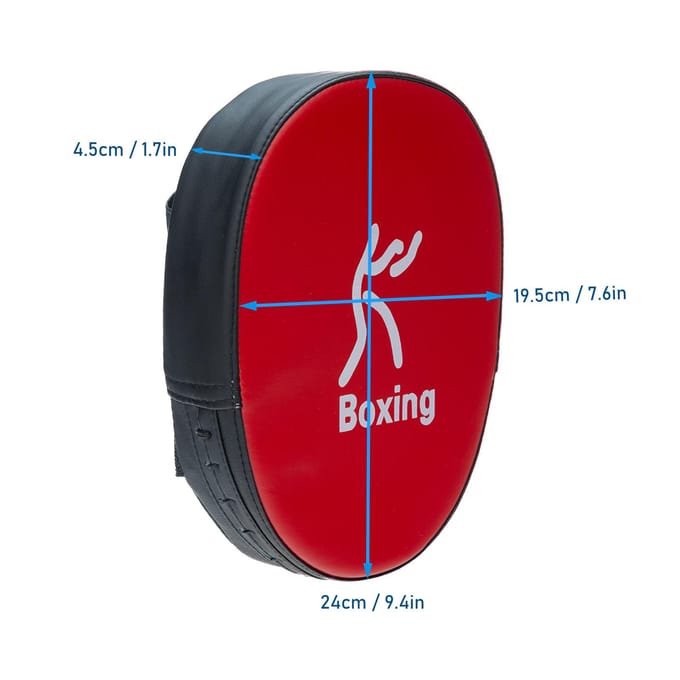 Bokshandschoen PU-leer Dik schuim Gebogen focus Doelpad Kickboksen Muay Thai Karate One Size rood