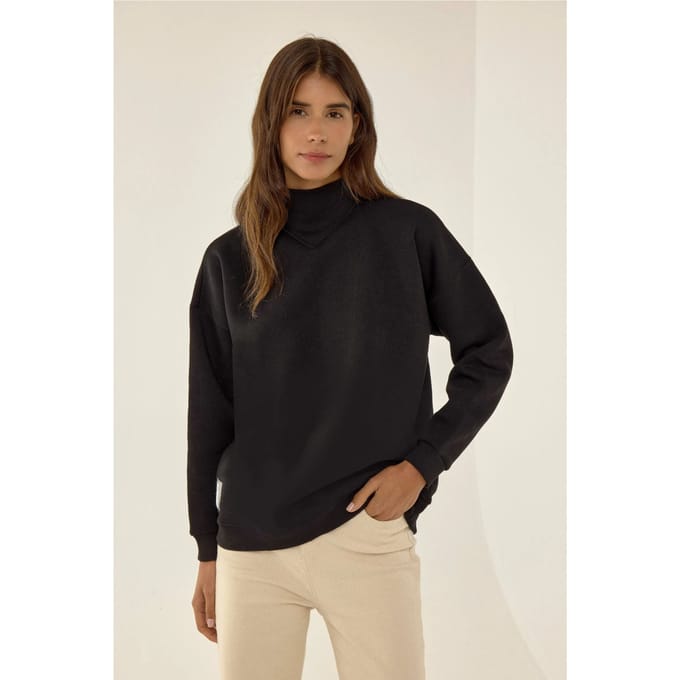Ontspannen Pasvorm Halve Col Sweatshirt