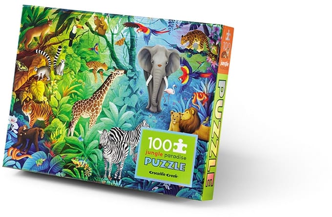 Crocodile Creek puzzel 100st Jungle paradijs holografisch Kinderpuzzels