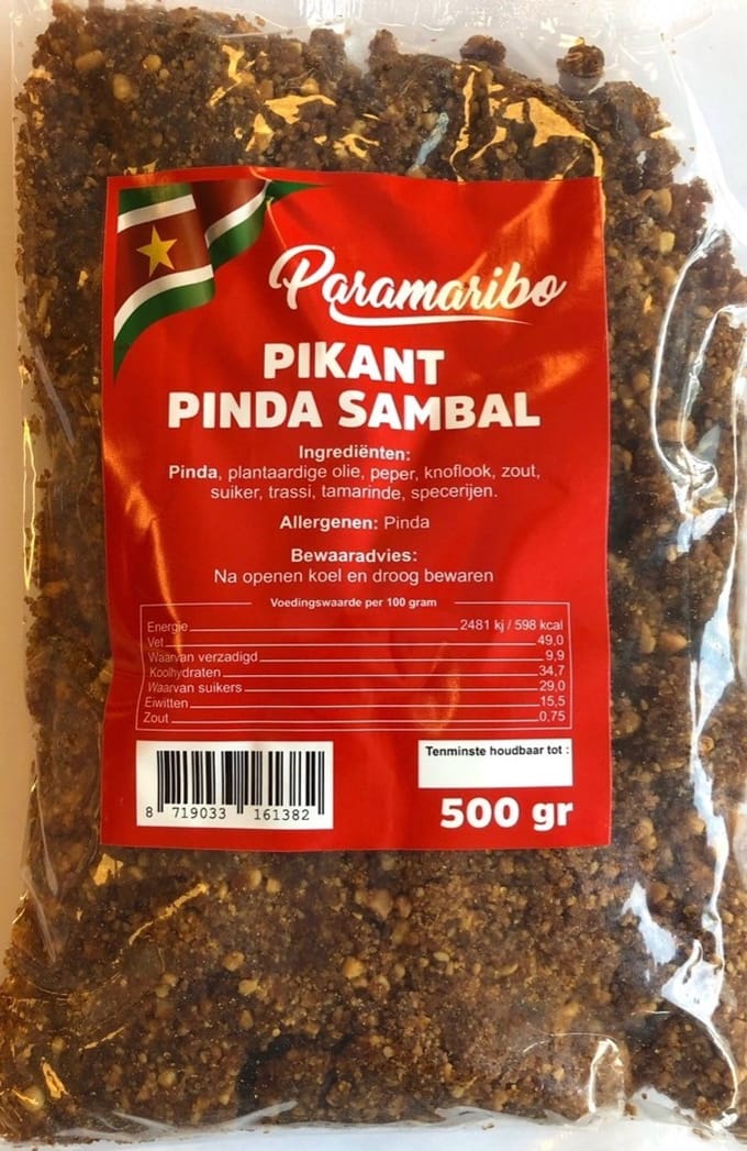 Paramaribo | Surinaamse Pindasambal (Authentieke Pindasaus en Satésaus) | Pikant | 500g