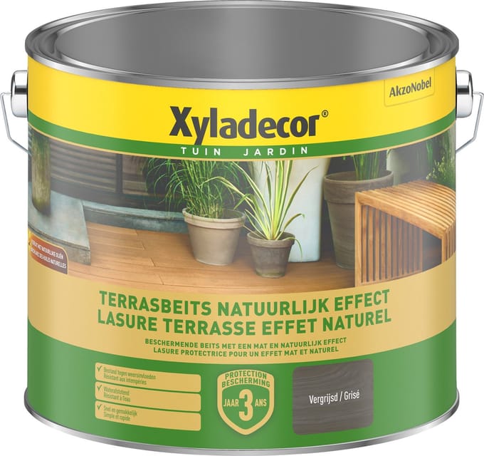 Xyladecor - Terrasbeits Natuurlijk Effect - Vergrijsd - 2,5 L