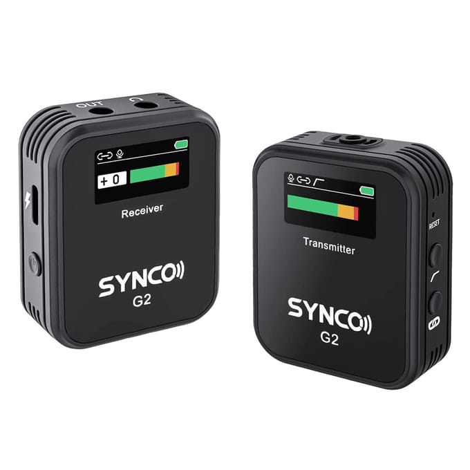 SYNCO G2(A1) 1-Trigger-1 2.4G Draadloos Microfoonsysteem met 1 Ontvanger + 1 Zender + 1 zwart