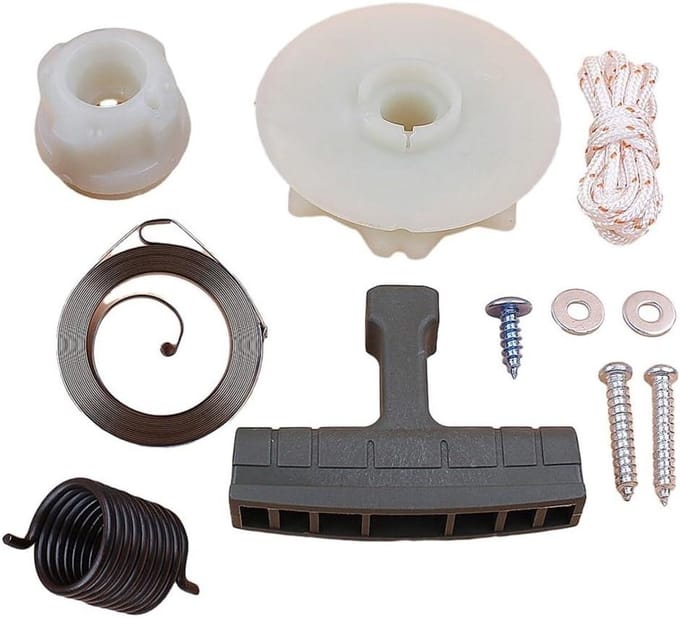 Starter Kit - Terugslag Starter - Kettingzaag Onderhoud - Industrieel Plastic - 155 Gram - Zwart