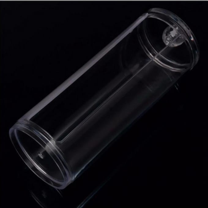 Transparante Ronde Plastic Container Wattenstaafjeshouder Make-up Cosmetica Opberg Organizer Doos white