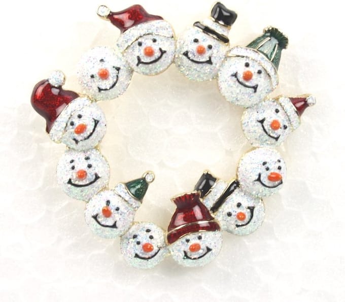 Broche Sneeuwpopjes Ø4,8x1cm