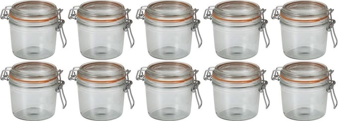 Le Parfait Voorraad/weckpot - 10x - glas - transparant - 10 x 8,5 cm - 350 ml