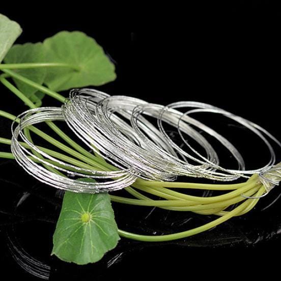 100 stuks armbanden verzilverd staaldraad manchet slanke bangle armband set beige