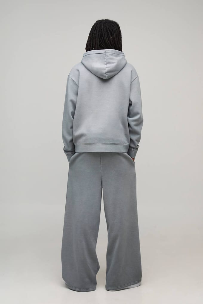 Essential Gewassen Extreme Wijde Pijpen Jogger | Washed Grey | Size 2XL