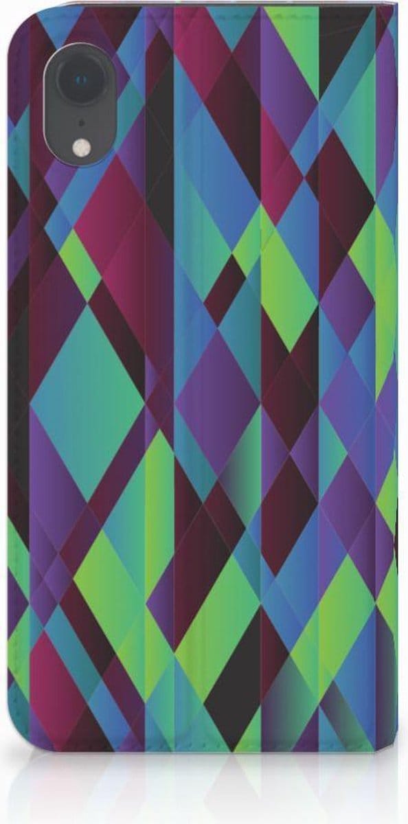 Apple iPhone Xr Stand Case Abstract Green Blue