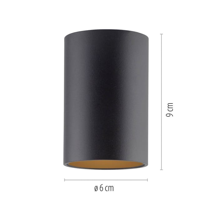 LED badkamer plafondlamp PURE Point, zwart Ø 6 cm, metaal, IP44