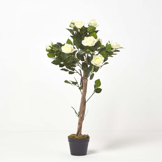 Homescapes Kunstboom Wit 'Rose Tree', 90 cm