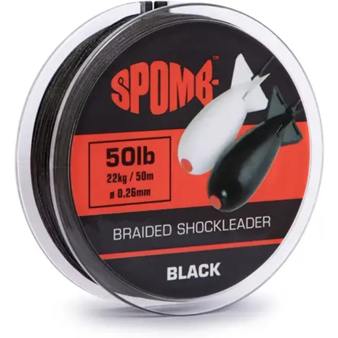 Spomb Braided Shockleader 50m Zwart 0.26mm