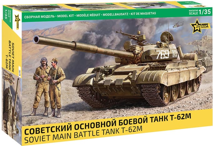Zvezda Modelbouwpakket Militaire voertuigen - 3679 T-62M - Sovjet Moderne Gevechtstank Plastic - 1:35 - Modelbouw