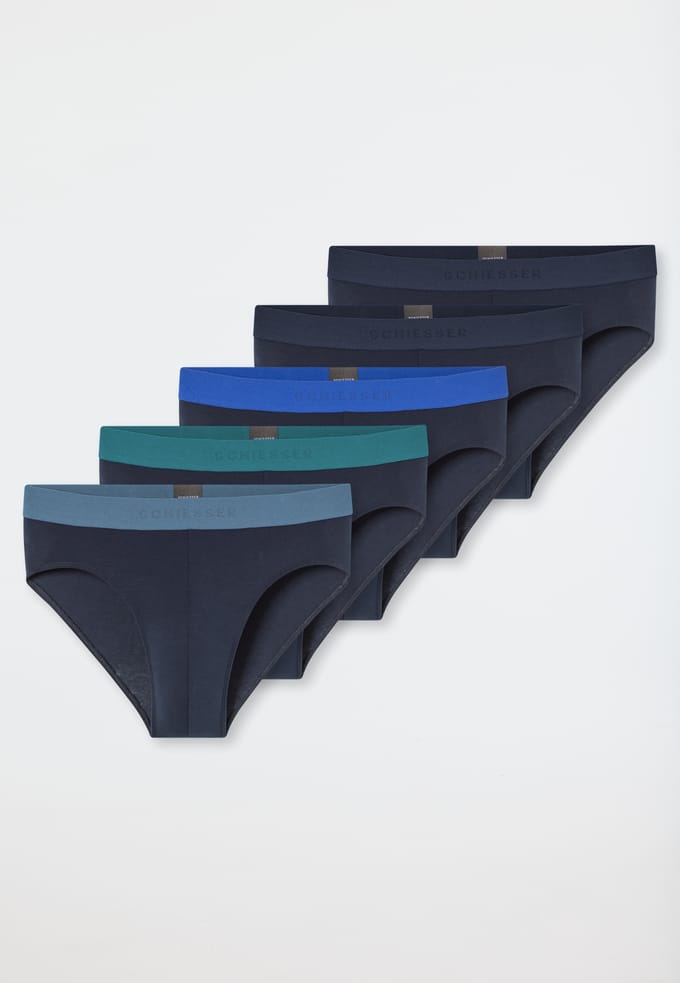 Schiesser 5PACK Rio-Slip - 95/5 Multipacks Onderbroek - donkerblauw