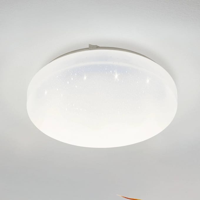EGLO Frania-s - LED-plafondlamp - Ø28 cm - 1-lichts - wit/kristaleffect