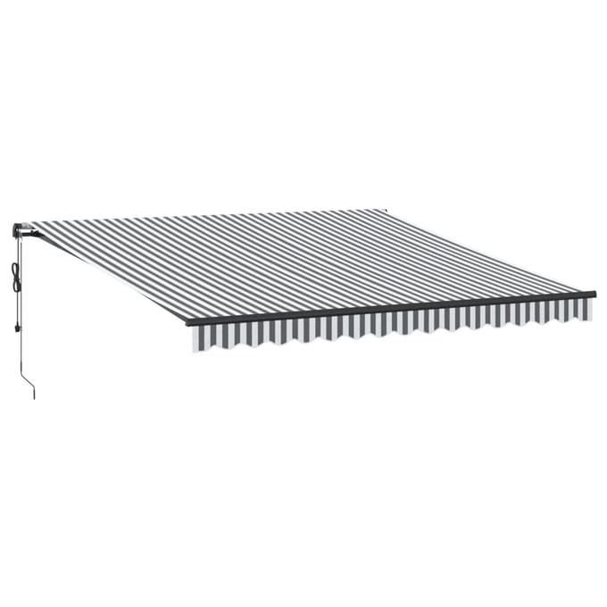 vidaXL - Uitschuifbare - luifel - Antraciet - en - Wit - 400 - × - 350 - cm - Polyester