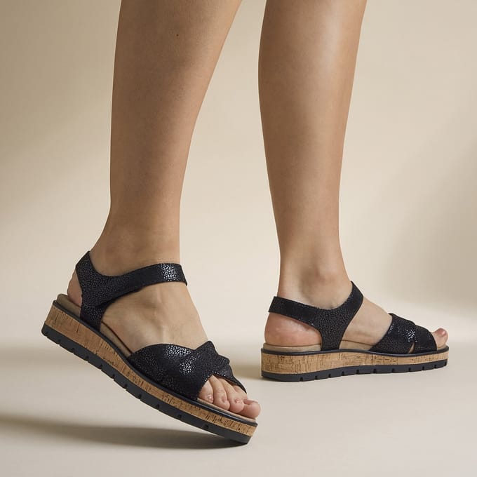 Feyn Mia01 Sandalen zwart Leer - Maat 37